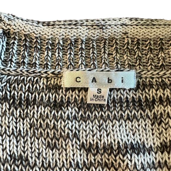 CAbi Womens black white marled short sleeve sweater 973 Small - Picture 6 of 8
